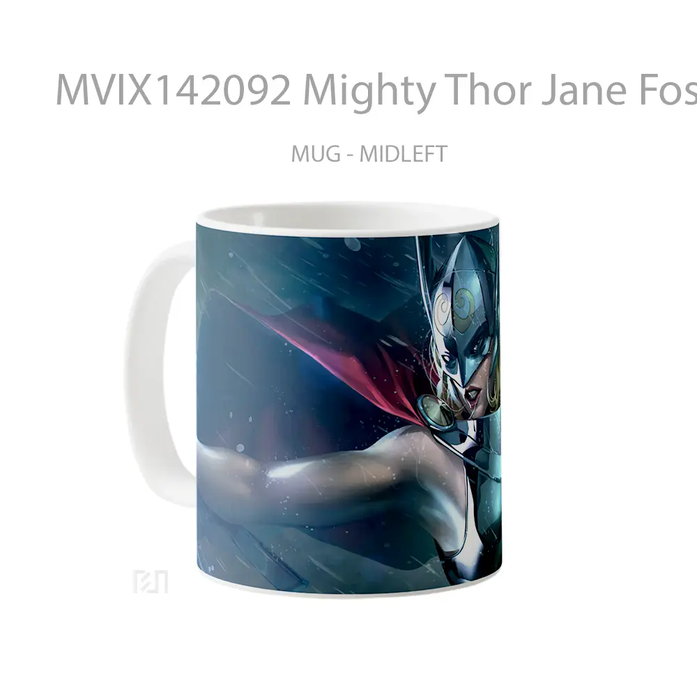Mug Mighty Thor Jane Foster Gelas Superhero - All-side / Desain