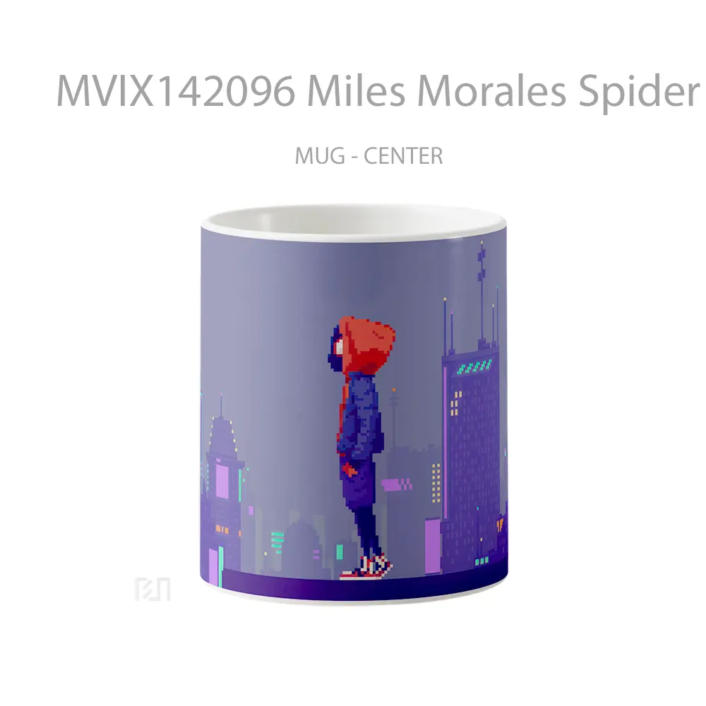 Mug Miles Morales Spider Man Pixel Art Gelas Keramik Unik