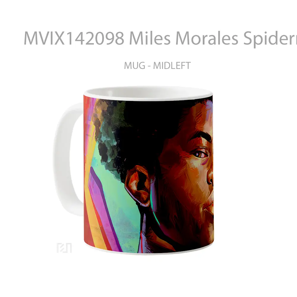 Mug Miles Morales Spiderman Across The Spider Verse Art Gelas Keramik Unik - All-side / Desain