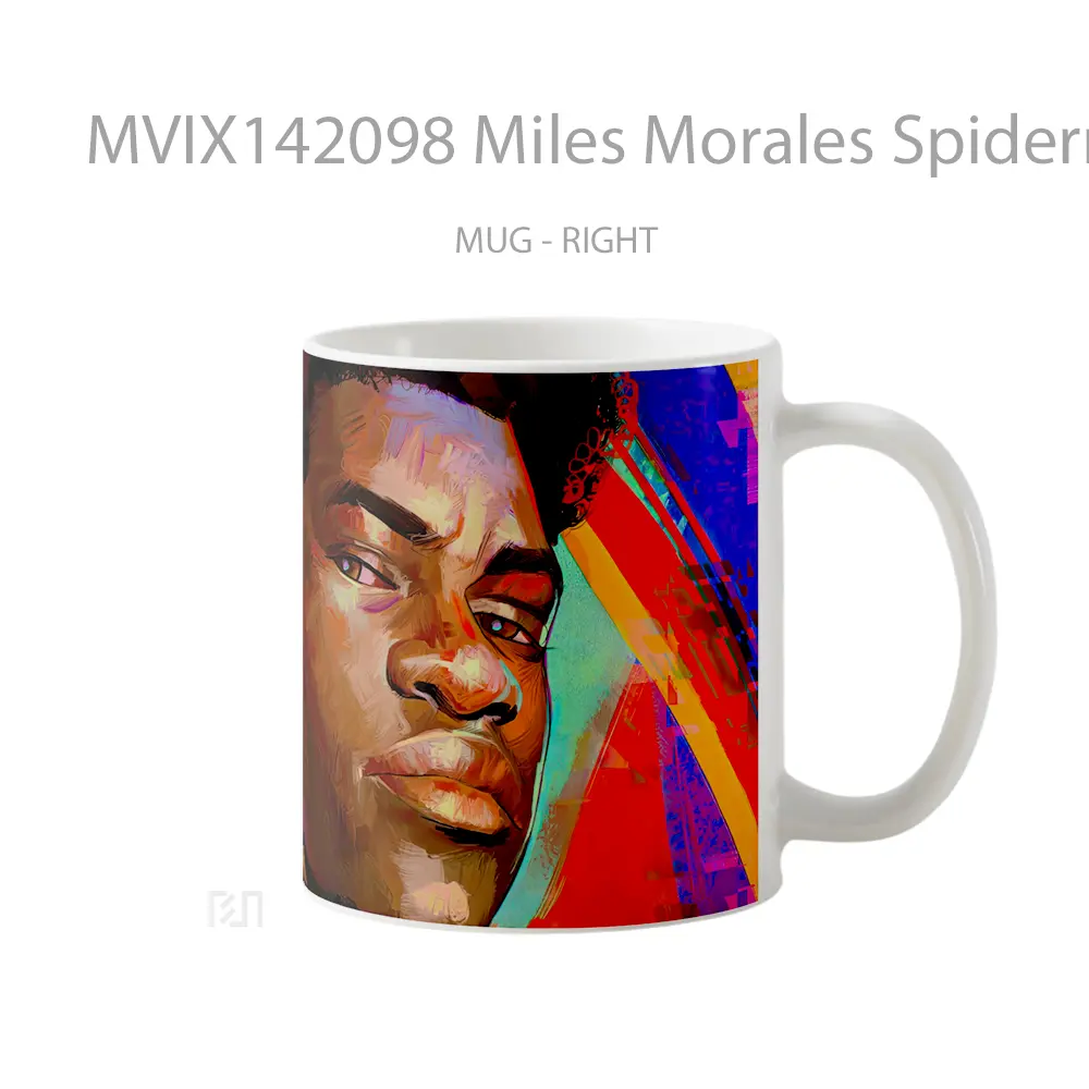 Mug Miles Morales Spiderman Across The Spider Verse Art Gelas Keramik Unik - All-side / Desain