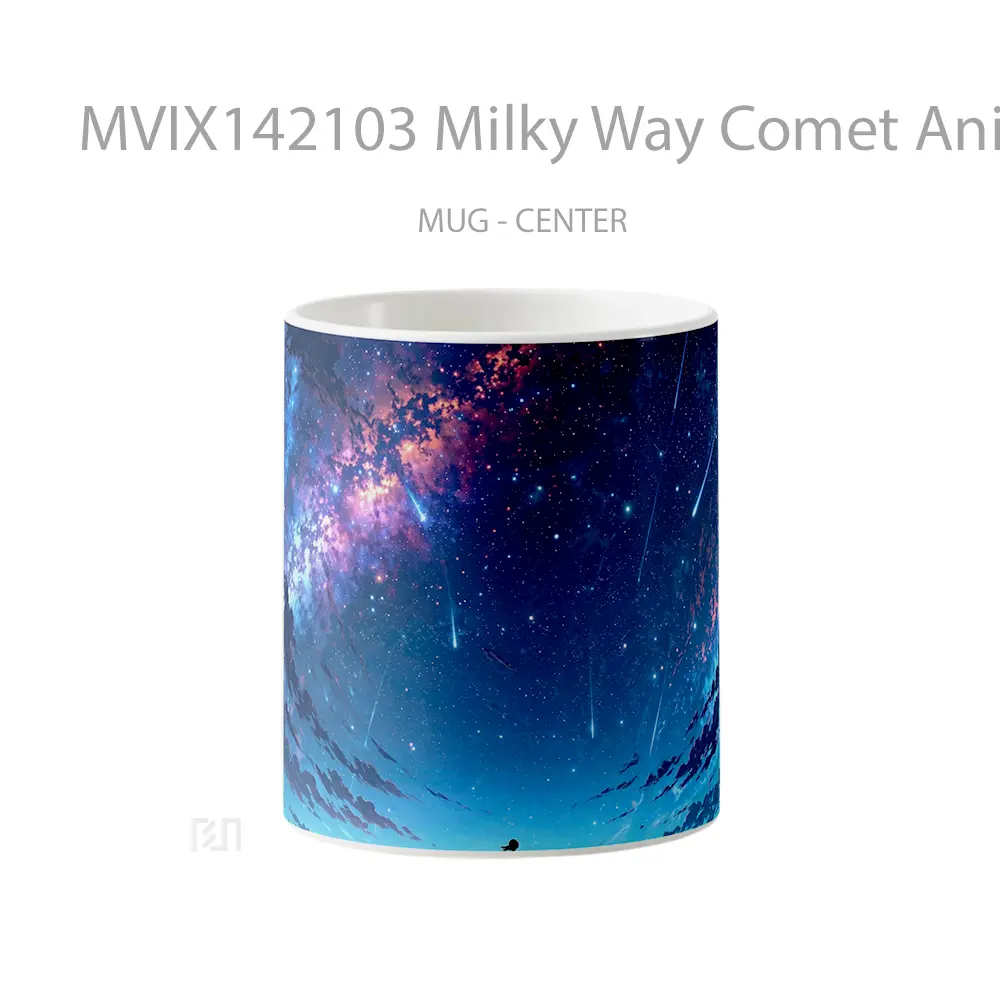 Mug Milky Way Comet Anime Girl Alone Stars Night Sky Sunrise Scenery Cangkir Anime