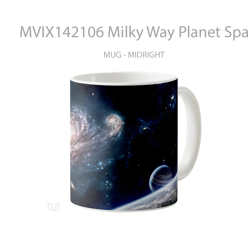 Mug Milky Way Planet Space Gelas Keramik Unik - All-side / Desain