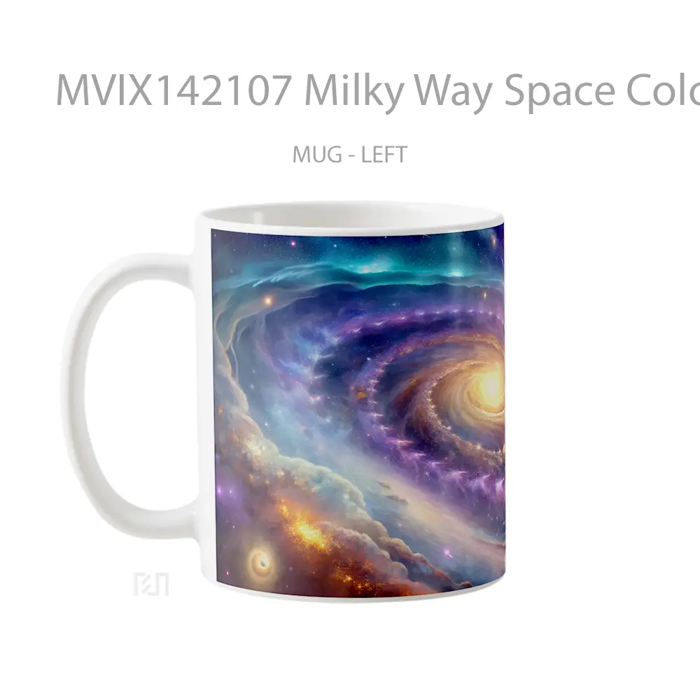 Mug Milky Way Space Colorful Planet Gelas Keramik Unik - All-side / Desain