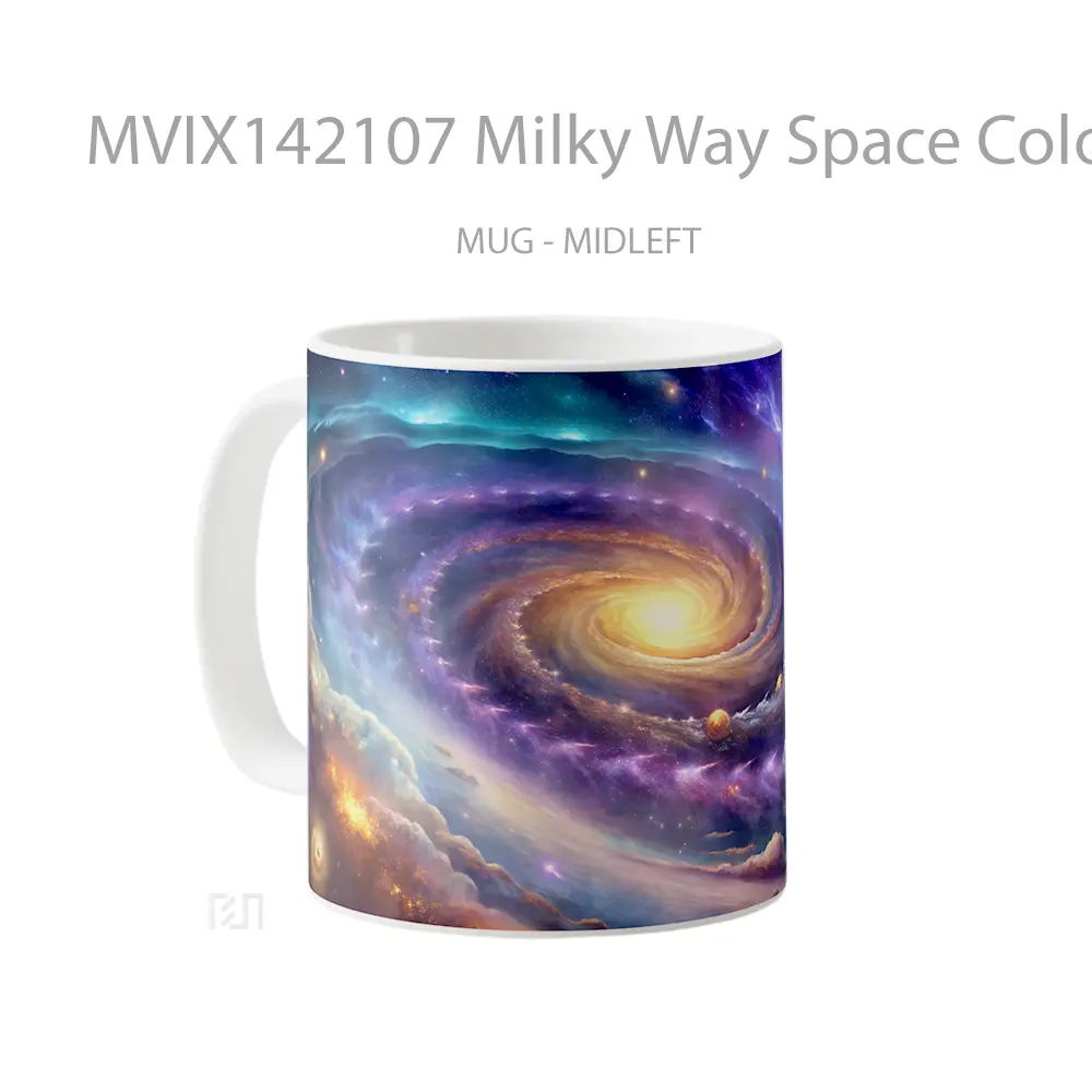 Mug Milky Way Space Colorful Planet Gelas Keramik Unik - All-side / Desain