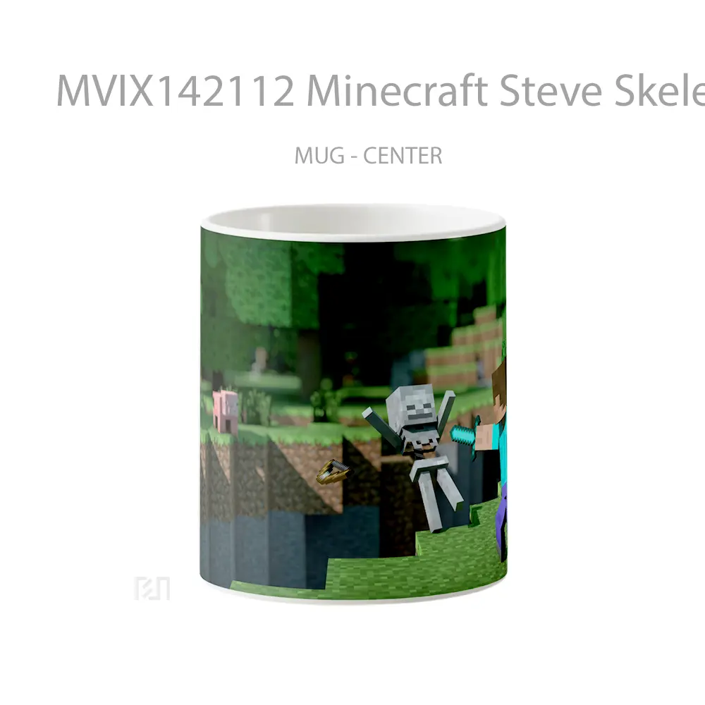 Mug Minecraft Steve Skeleton Gelas Keramik Unik