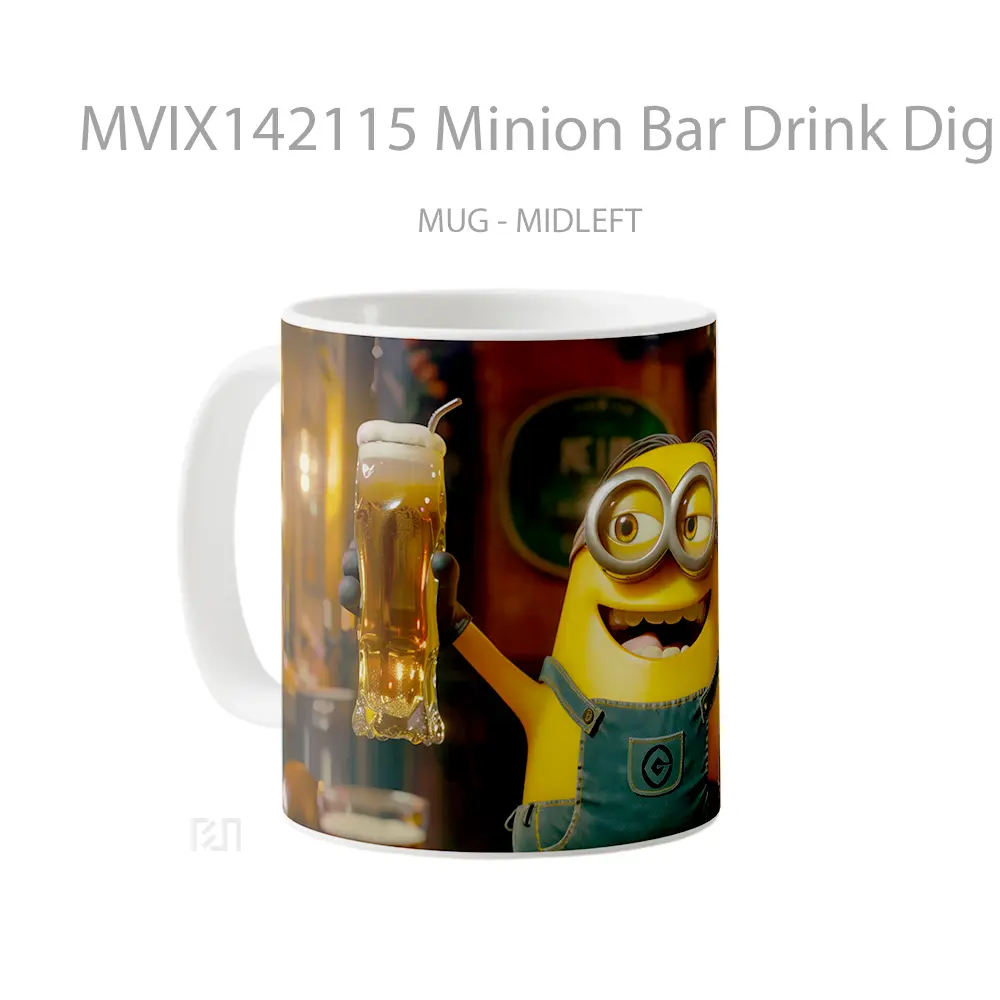 Mug Minion Bar Drink Digital Art Gelas Keramik Unik - All-side / Desain