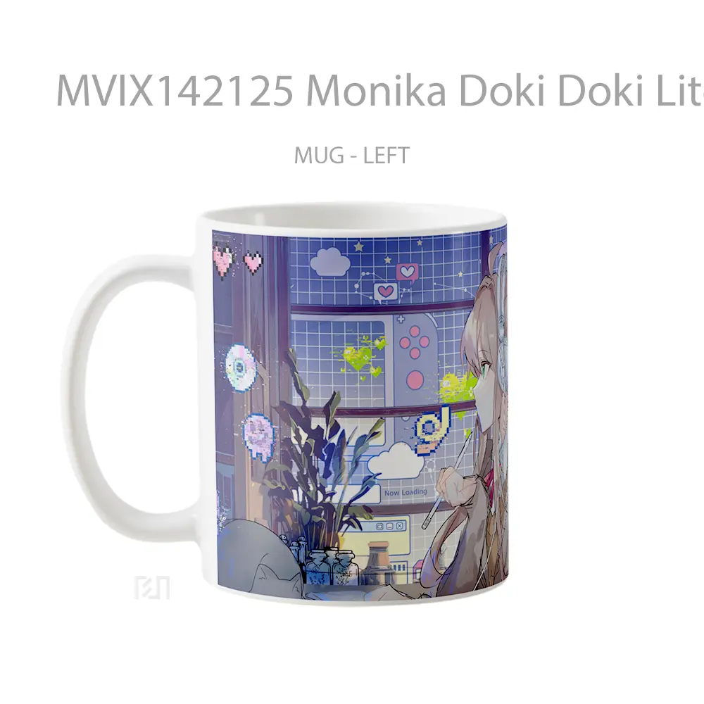 Mug Monika Doki Doki Literature Clu Gelas Keramik Unik - All-side / Desain