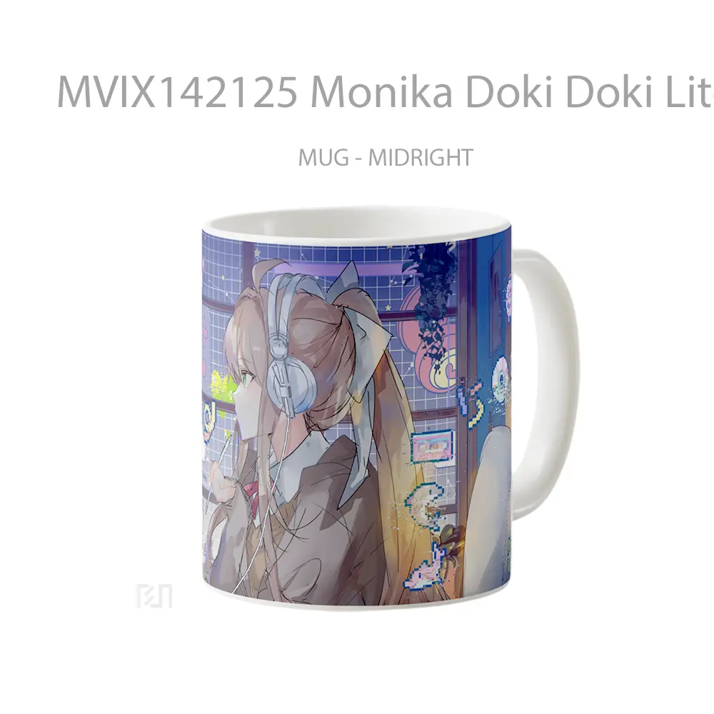 Mug Monika Doki Doki Literature Clu Gelas Keramik Unik - All-side / Desain
