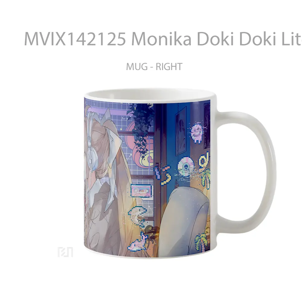 Mug Monika Doki Doki Literature Clu Gelas Keramik Unik - All-side / Desain