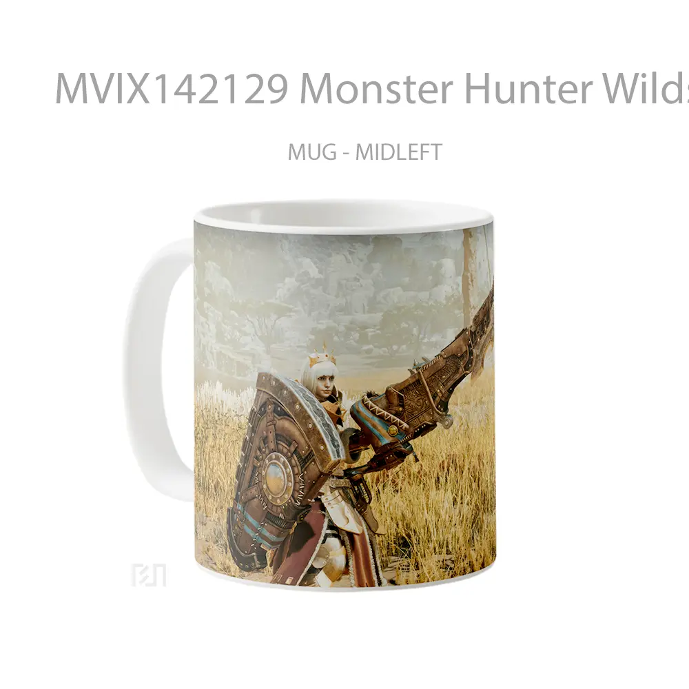 Mug Monster Hunter Wilds Gunlance Gelas Keramik Unik - All-side / Desain
