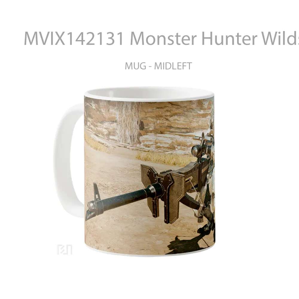 Mug Monster Hunter Wilds Heavy Bowgun Gelas Keramik Unik - All-side / Desain