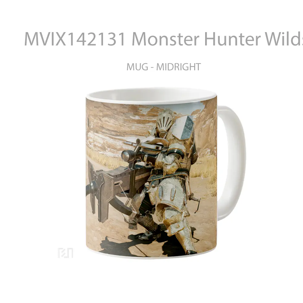 Mug Monster Hunter Wilds Heavy Bowgun Gelas Keramik Unik - All-side / Desain