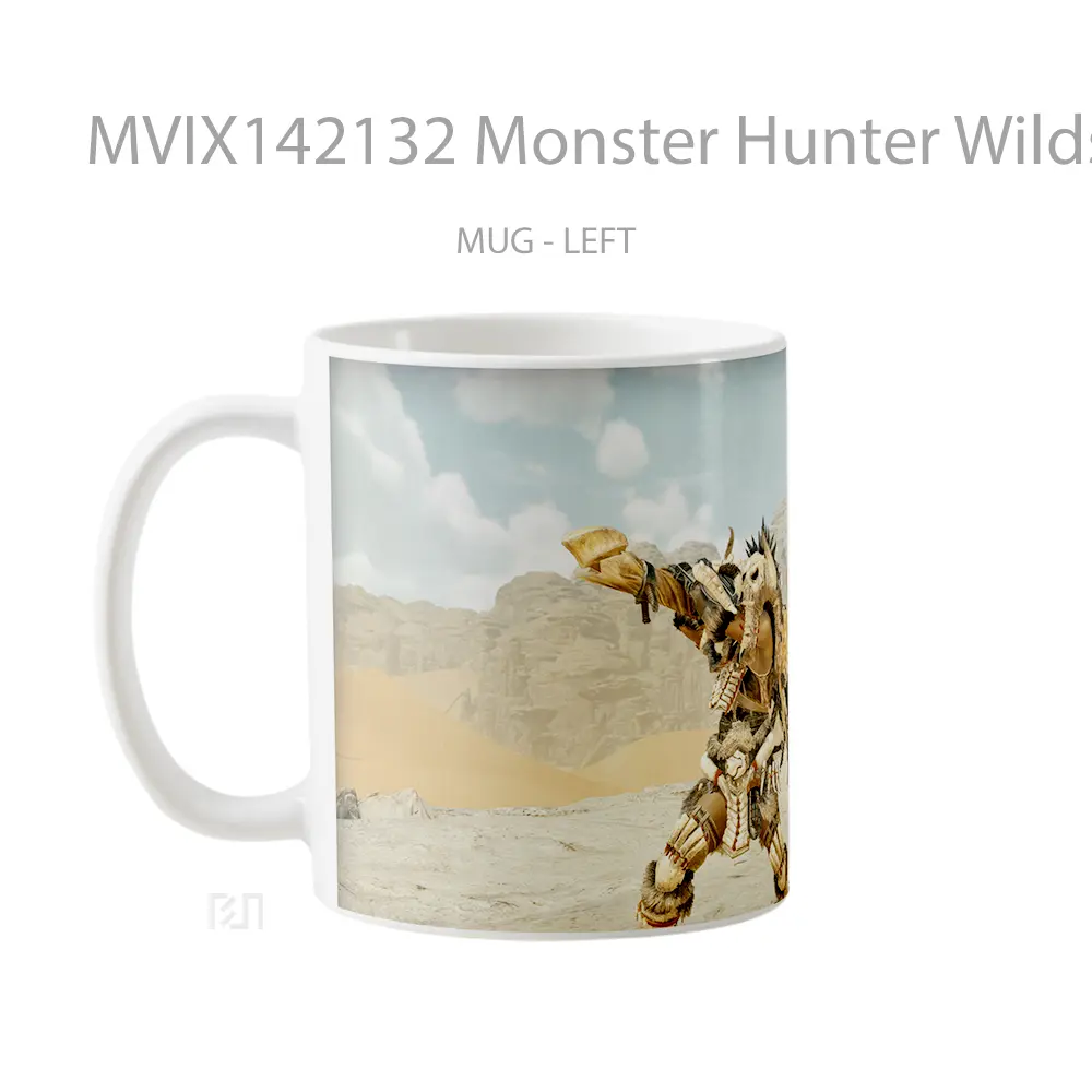 Mug Monster Hunter Wilds Hunting Horn Gelas Keramik Unik - All-side / Desain