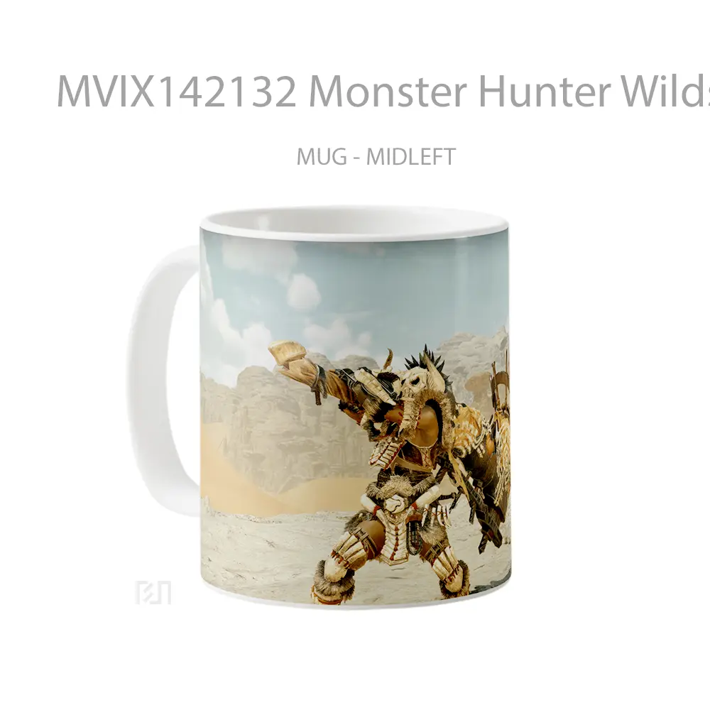 Mug Monster Hunter Wilds Hunting Horn Gelas Keramik Unik - All-side / Desain