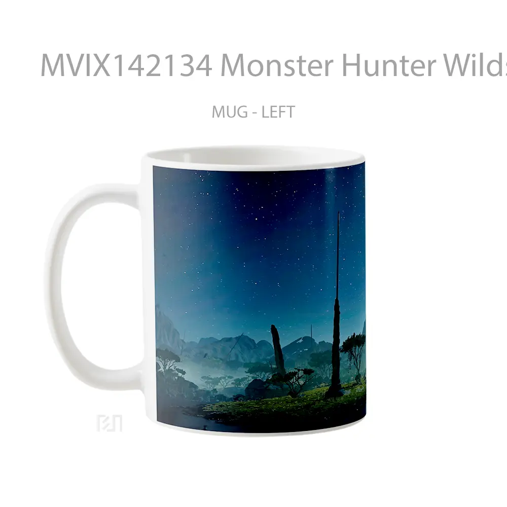 Mug Monster Hunter Wilds Night Scener Gelas Keramik Unik - All-side / Desain