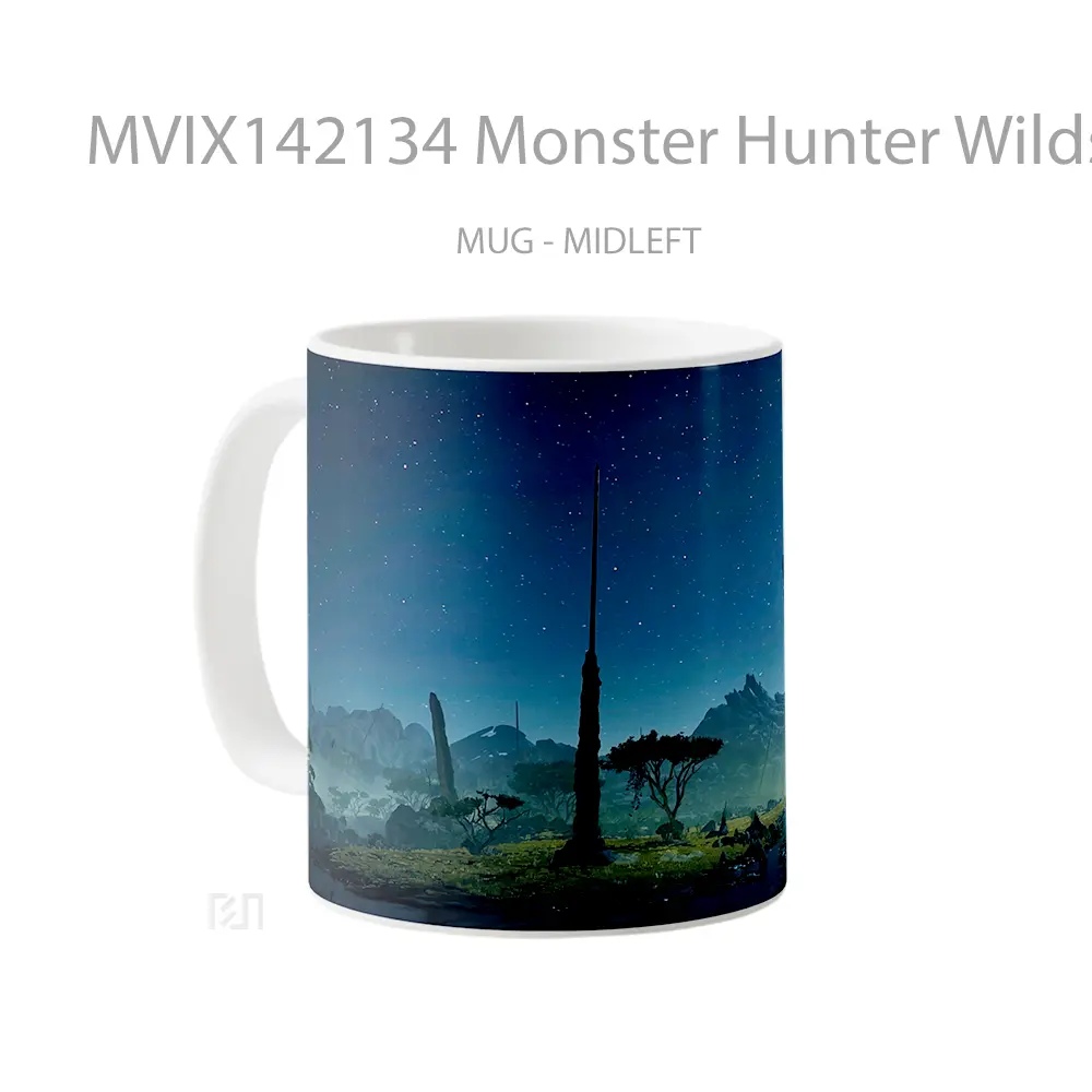 Mug Monster Hunter Wilds Night Scener Gelas Keramik Unik - All-side / Desain