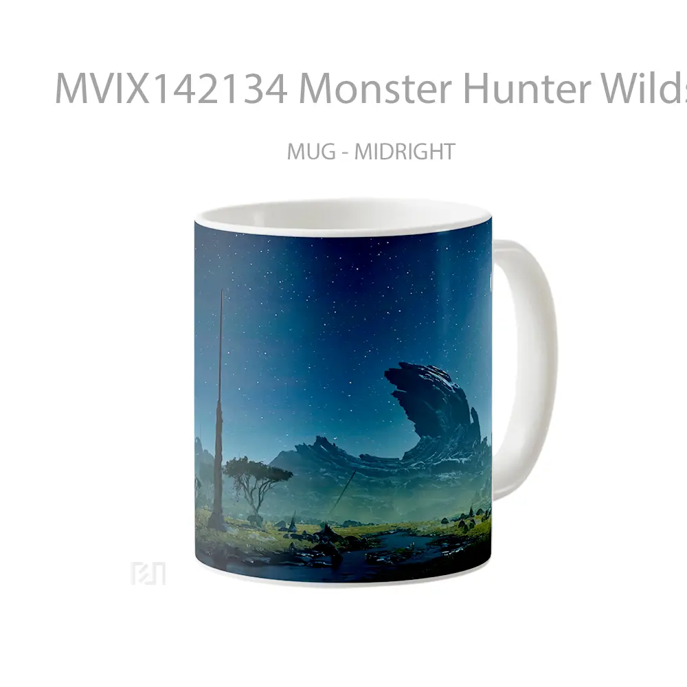 Mug Monster Hunter Wilds Night Scener Gelas Keramik Unik - All-side / Desain