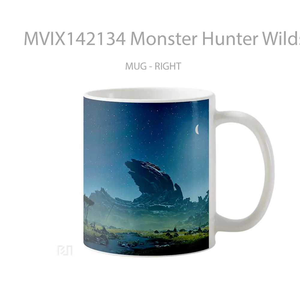Mug Monster Hunter Wilds Night Scener Gelas Keramik Unik - All-side / Desain