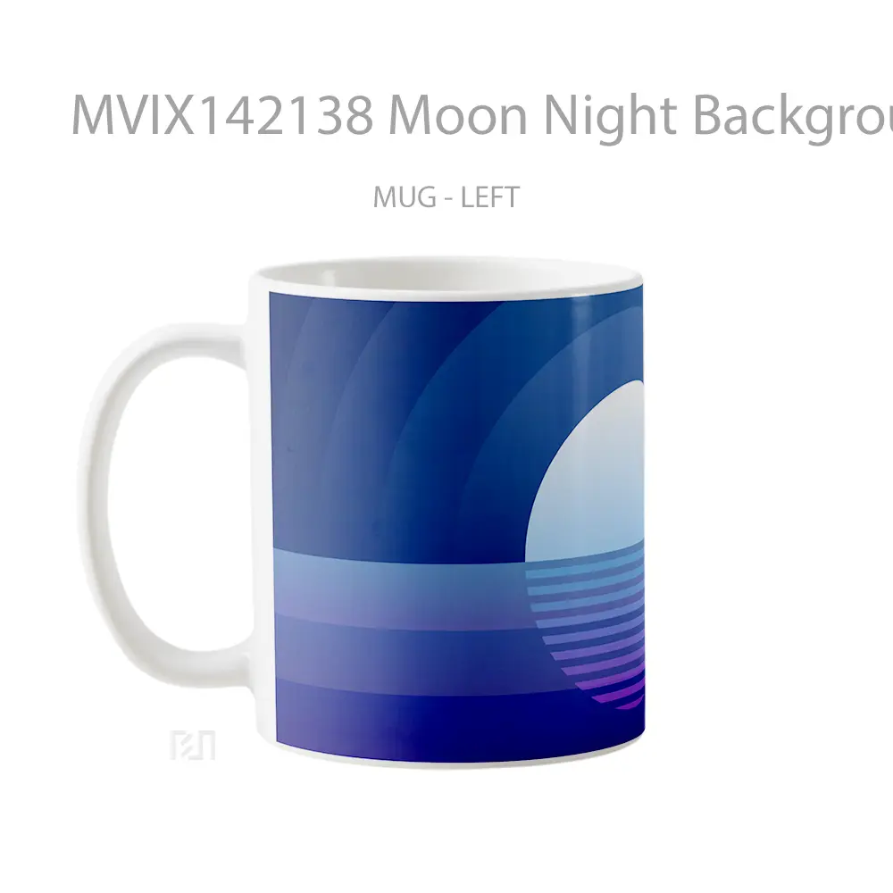 Mug Moon Night Background Digital Art Gelas Keramik Unik - All-side / Desain