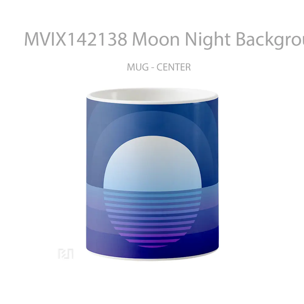Mug Moon Night Background Digital Art Gelas Keramik Unik