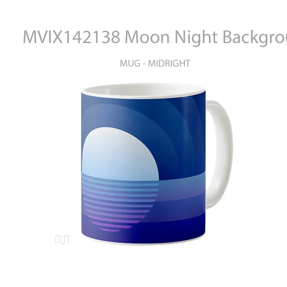 Mug Moon Night Background Digital Art Gelas Keramik Unik - All-side / Desain