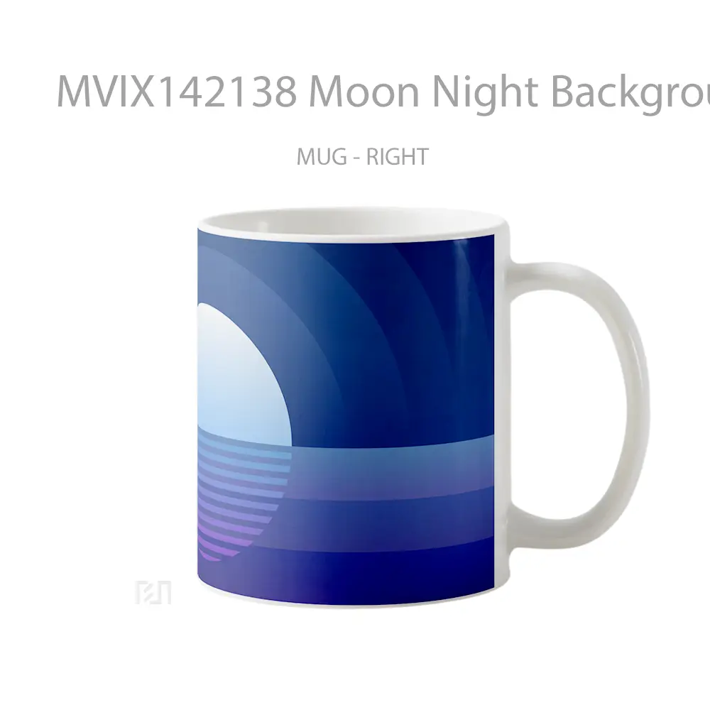 Mug Moon Night Background Digital Art Gelas Keramik Unik - All-side / Desain