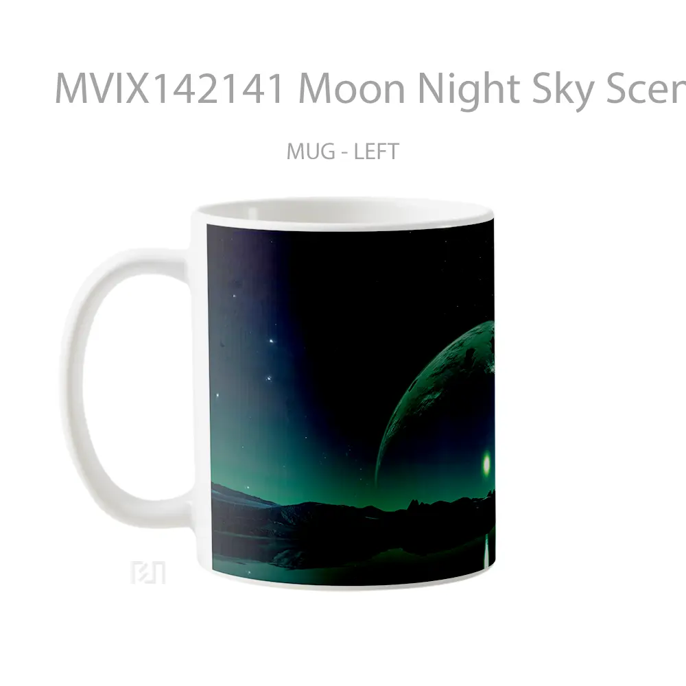 Mug Moon Night Sky Scenery Gelas Pemandangan Alam - All-side / Desain