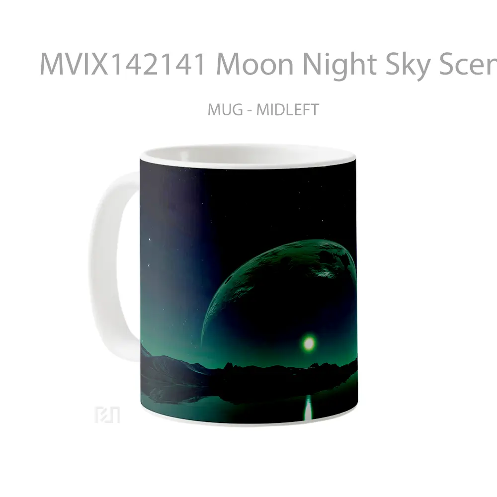 Mug Moon Night Sky Scenery Gelas Pemandangan Alam - All-side / Desain