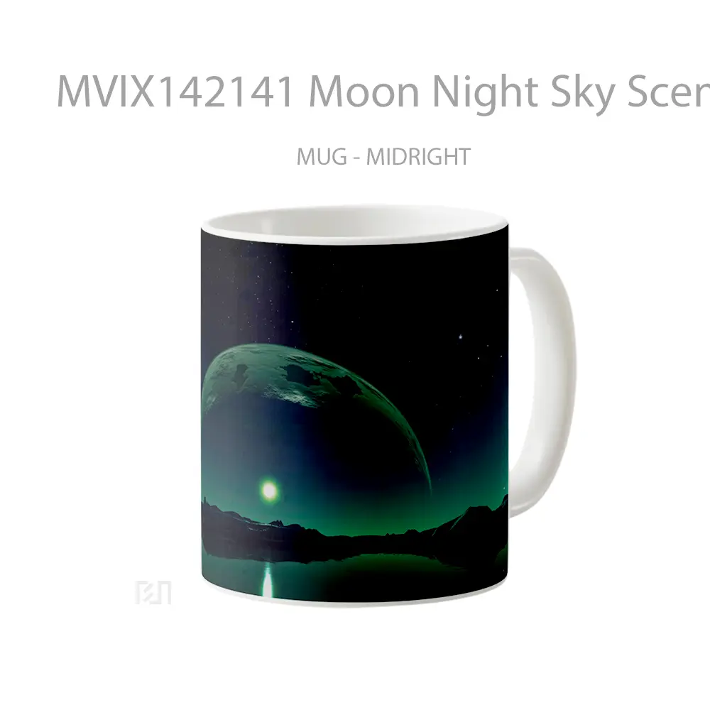 Mug Moon Night Sky Scenery Gelas Pemandangan Alam - All-side / Desain