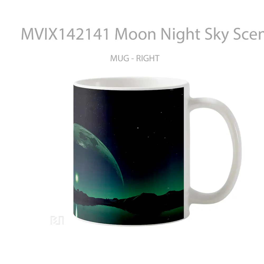 Mug Moon Night Sky Scenery Gelas Pemandangan Alam - All-side / Desain