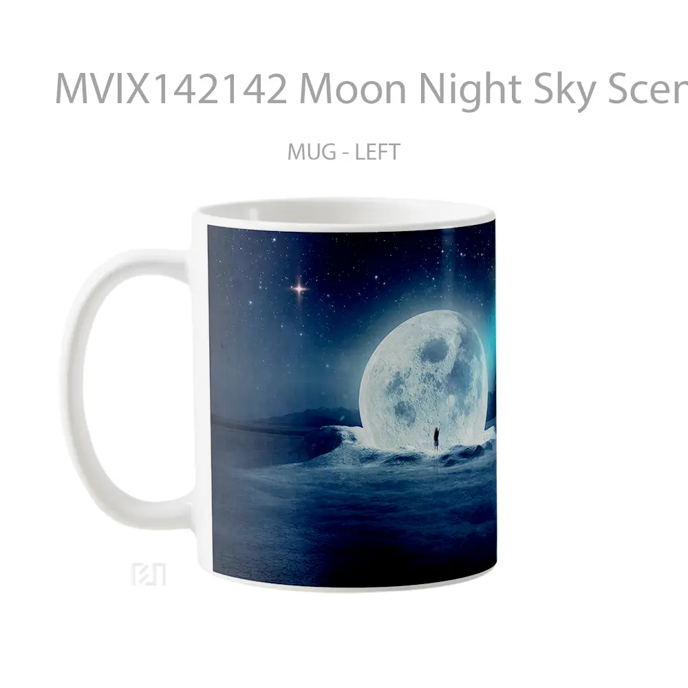 Mug Moon Night Sky Scenery Gelas Pemandangan Alam - All-side / Desain