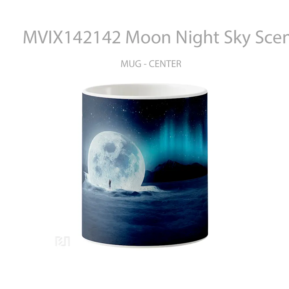 Mug Moon Night Sky Scenery Gelas Pemandangan Alam