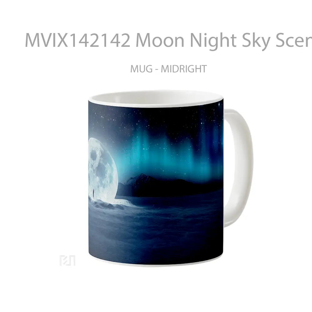 Mug Moon Night Sky Scenery Gelas Pemandangan Alam - All-side / Desain