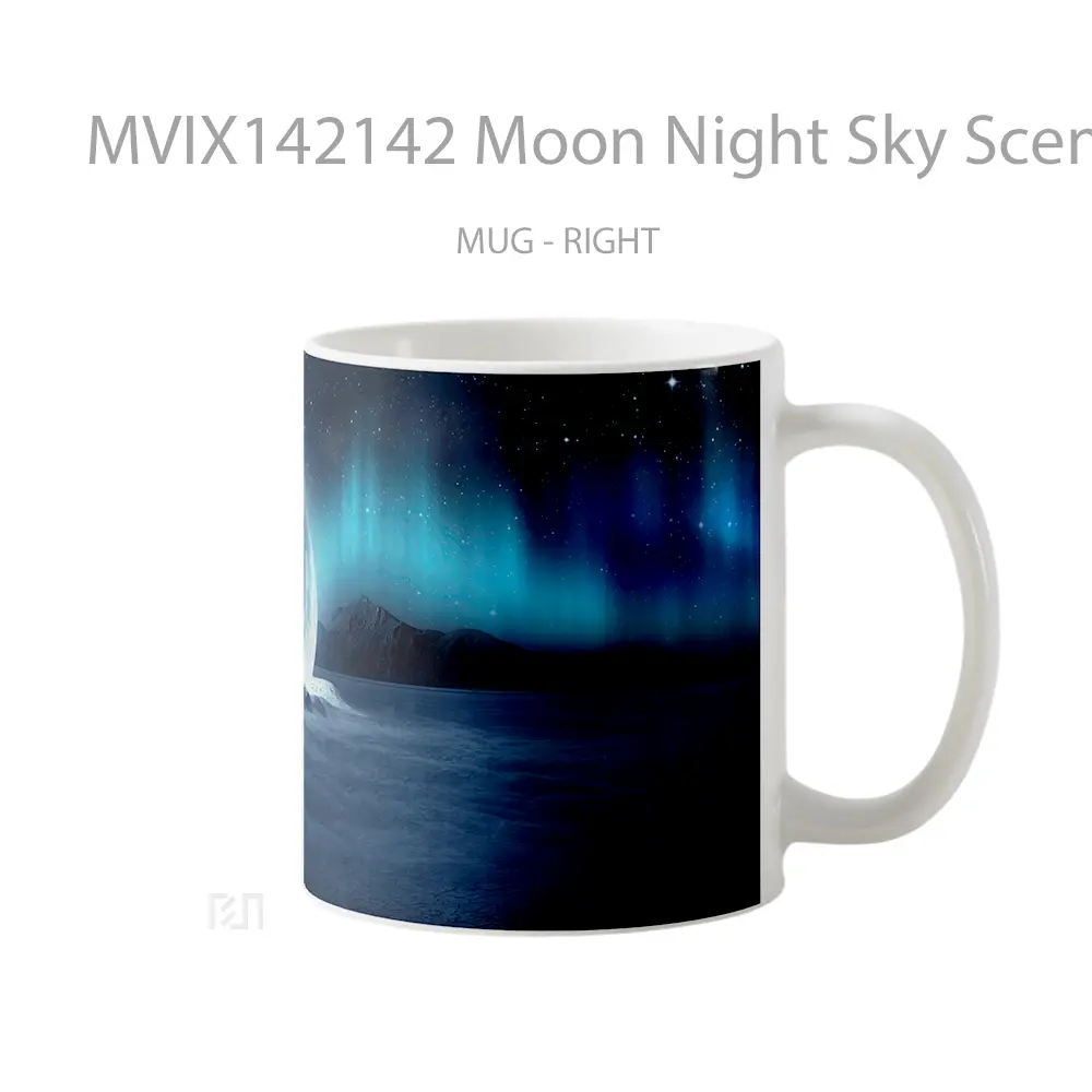Mug Moon Night Sky Scenery Gelas Pemandangan Alam - All-side / Desain