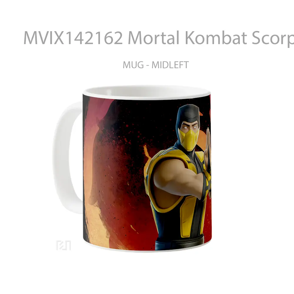 Mug Mortal Kombat Scorpion Fortnite Gelas Keramik Unik - All-side / Desain