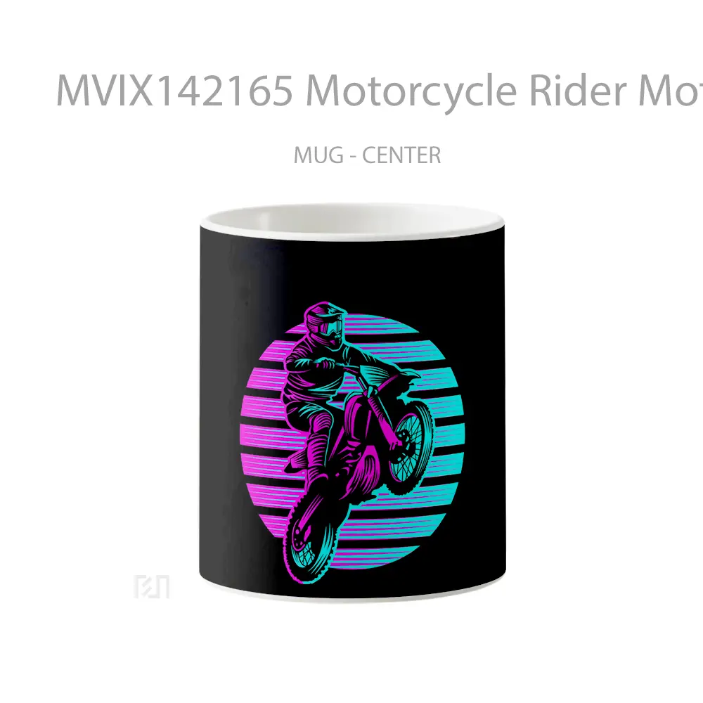 Mug Motorcycle Rider Motocross Minimalist Gelas Keramik Unik