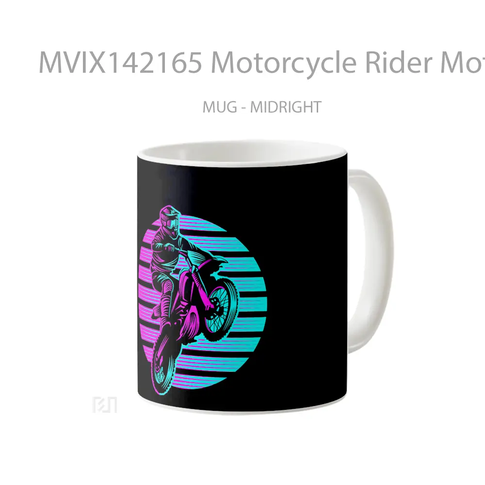 Mug Motorcycle Rider Motocross Minimalist Gelas Keramik Unik - All-side / Desain