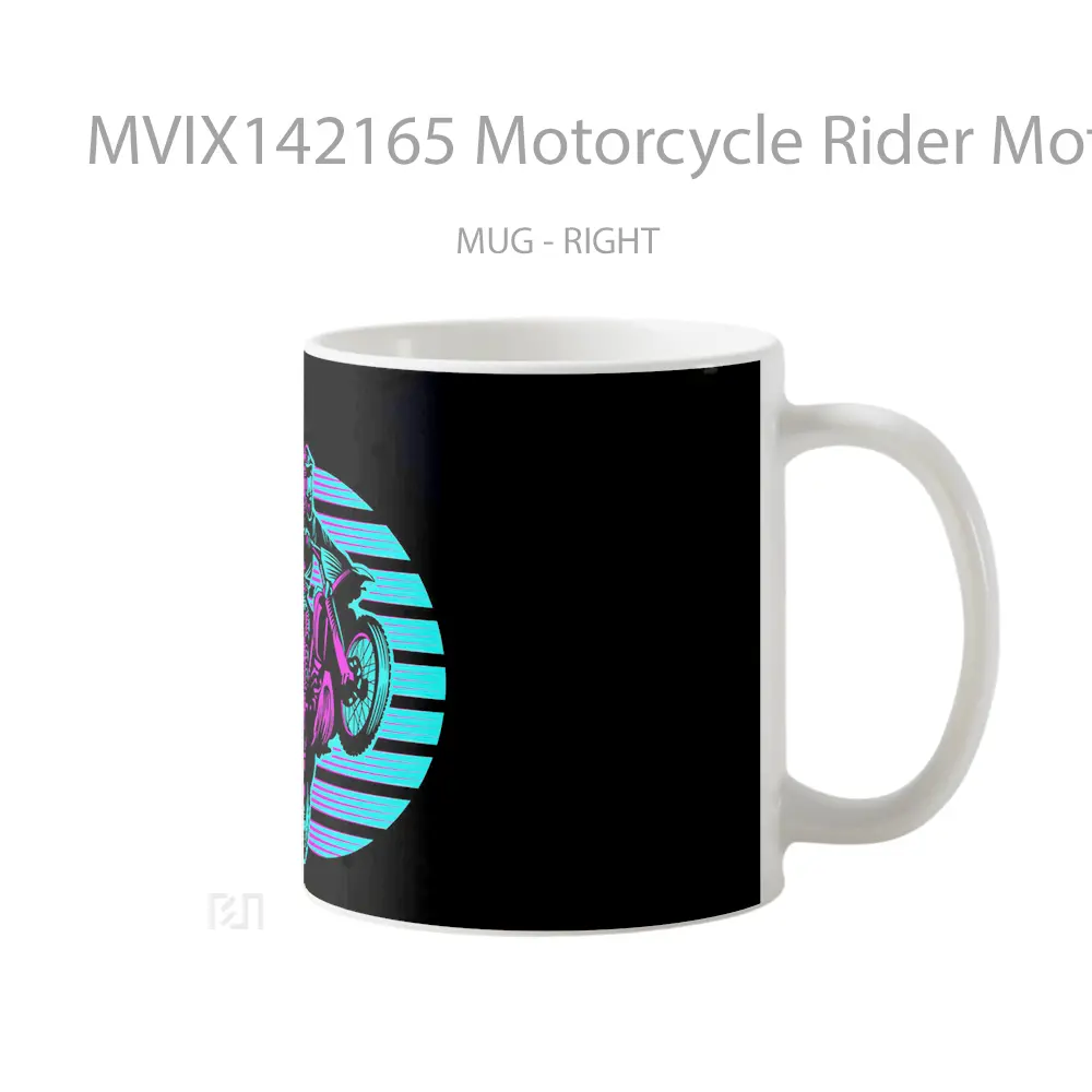 Mug Motorcycle Rider Motocross Minimalist Gelas Keramik Unik - All-side / Desain