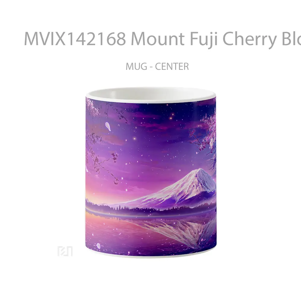 Mug Mount Fuji Cherry Blossom Scenery Anime Art Cangkir Anime