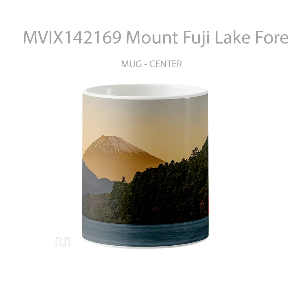Mug Mount Fuji Lake Forest Torii Gate Scenery Gelas Pemandangan Alam