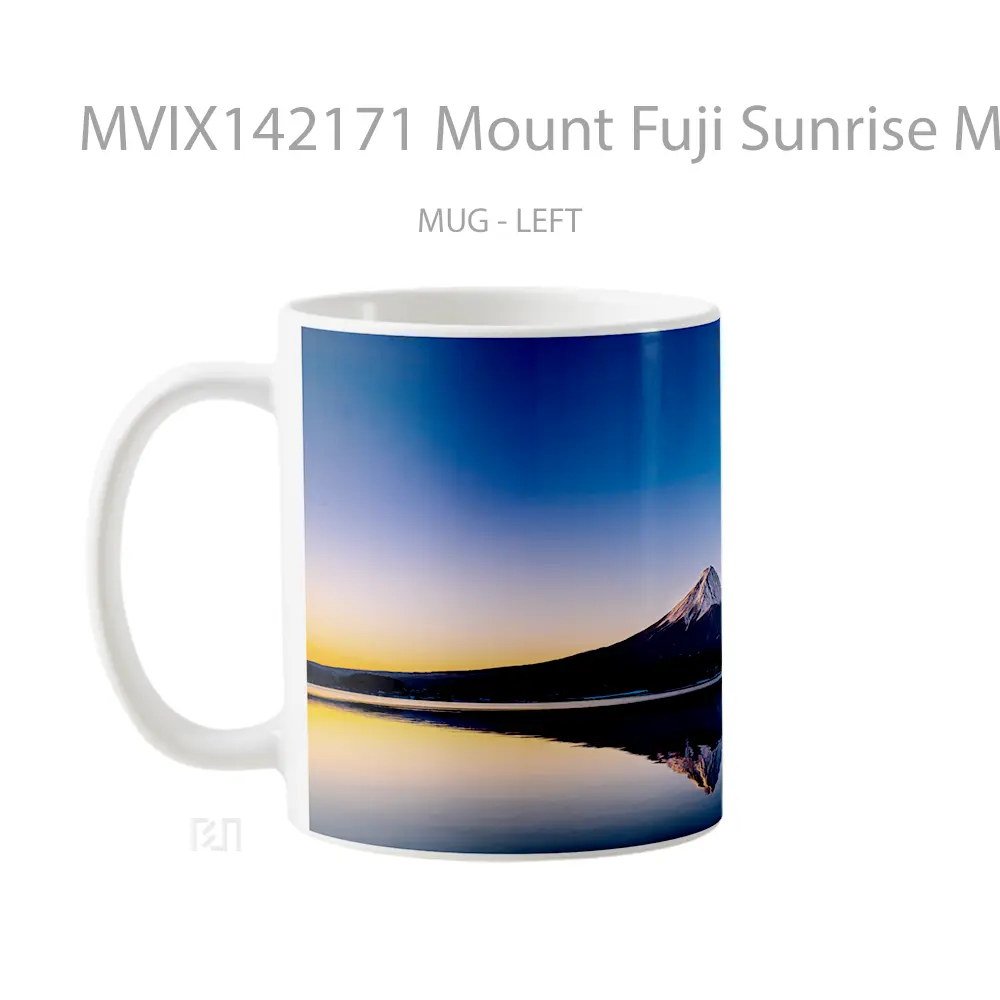 Mug Mount Fuji Sunrise Mountain Reflection Scenery Gelas Pemandangan Alam - All-side / Desain