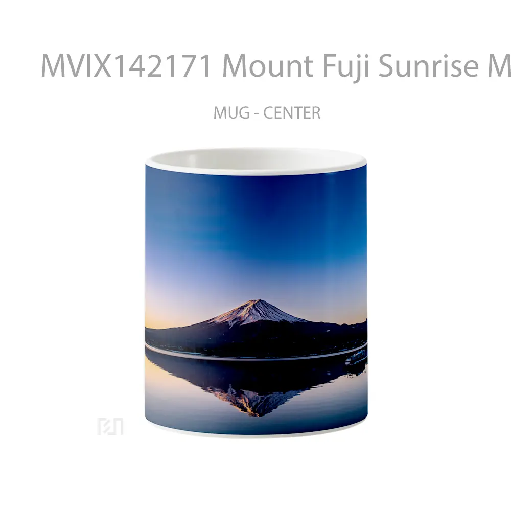 Mug Mount Fuji Sunrise Mountain Reflection Scenery Gelas Pemandangan Alam