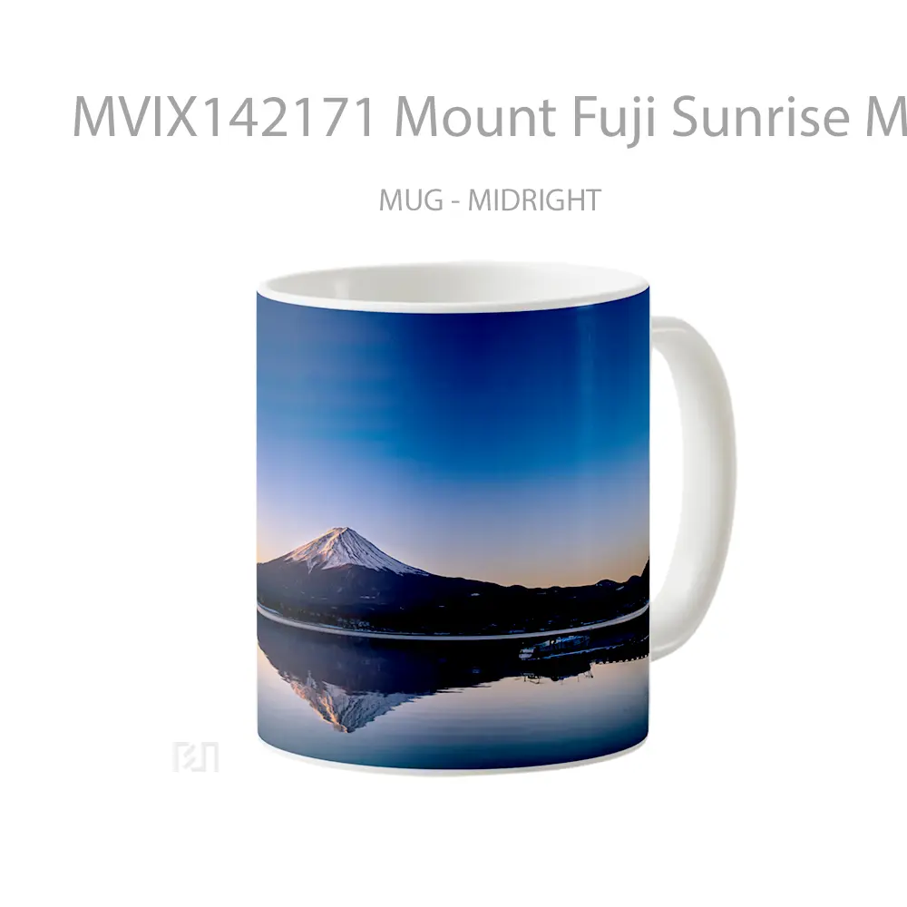 Mug Mount Fuji Sunrise Mountain Reflection Scenery Gelas Pemandangan Alam - All-side / Desain