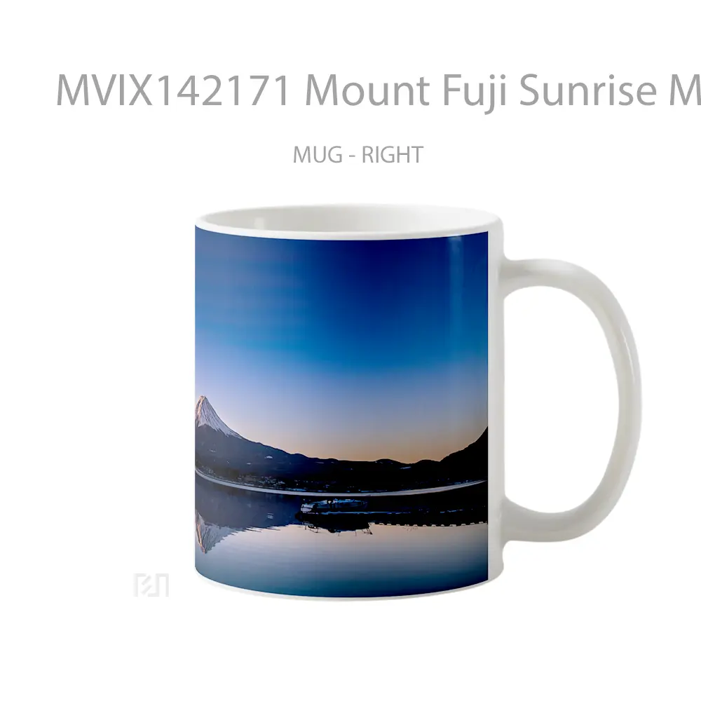 Mug Mount Fuji Sunrise Mountain Reflection Scenery Gelas Pemandangan Alam - All-side / Desain