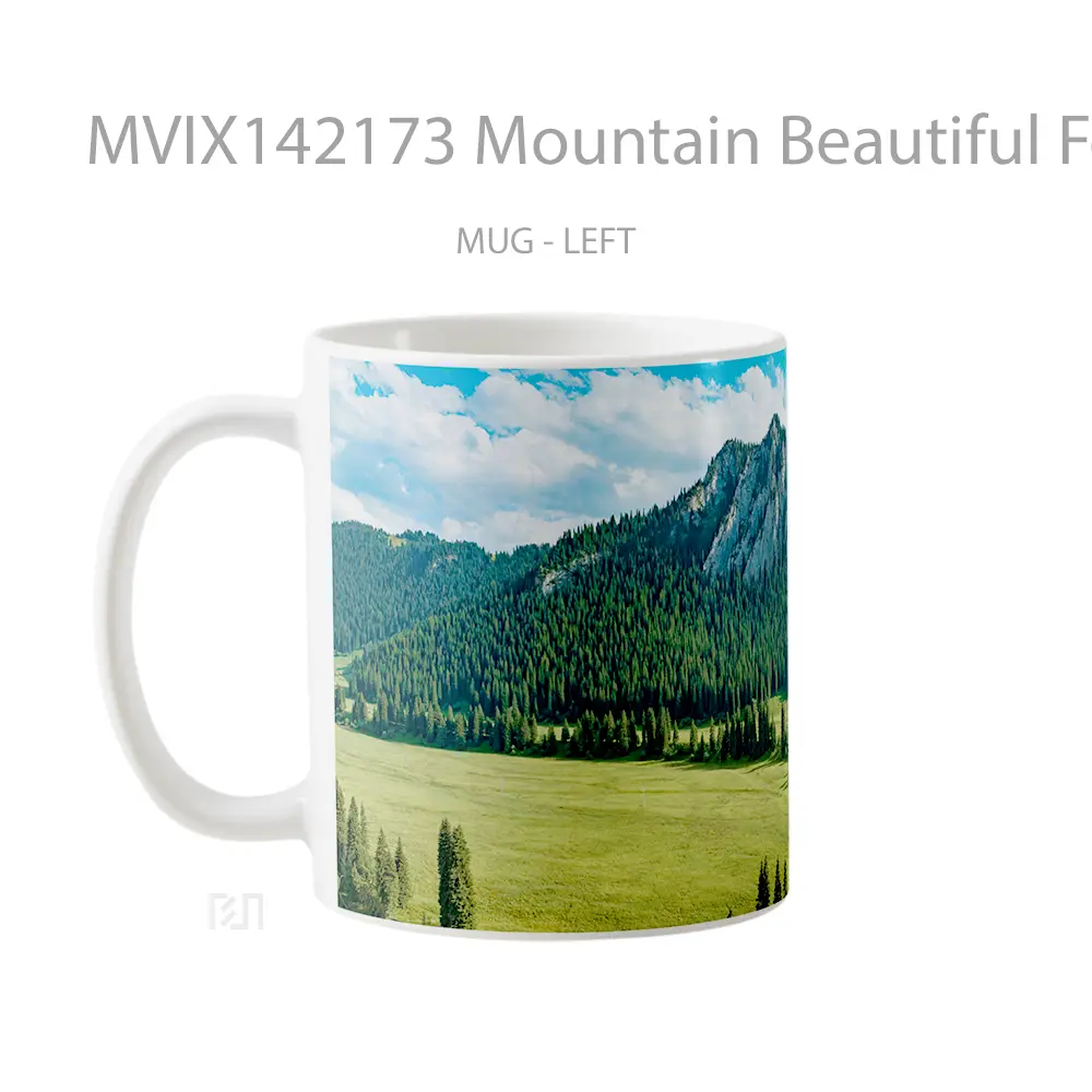 Mug Mountain Beautiful Forest Scenery Gelas Pemandangan Alam - All-side / Desain
