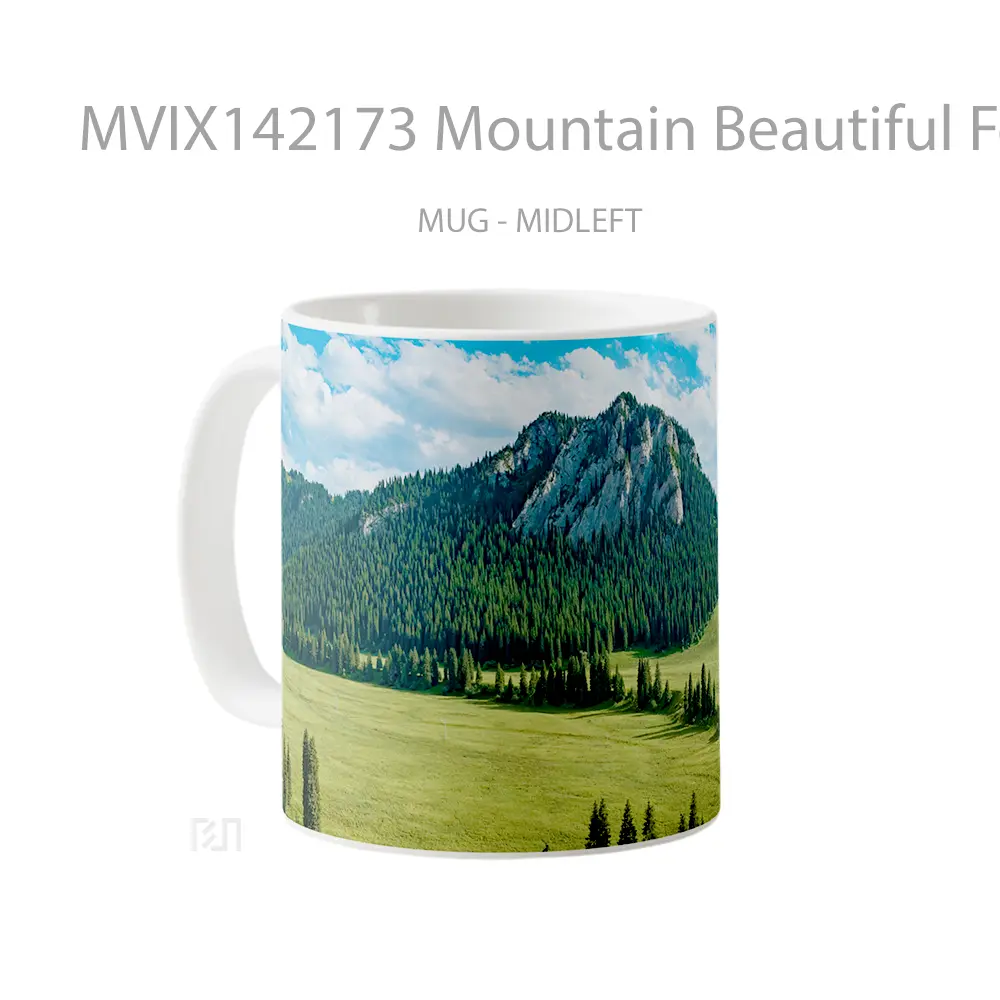 Mug Mountain Beautiful Forest Scenery Gelas Pemandangan Alam - All-side / Desain