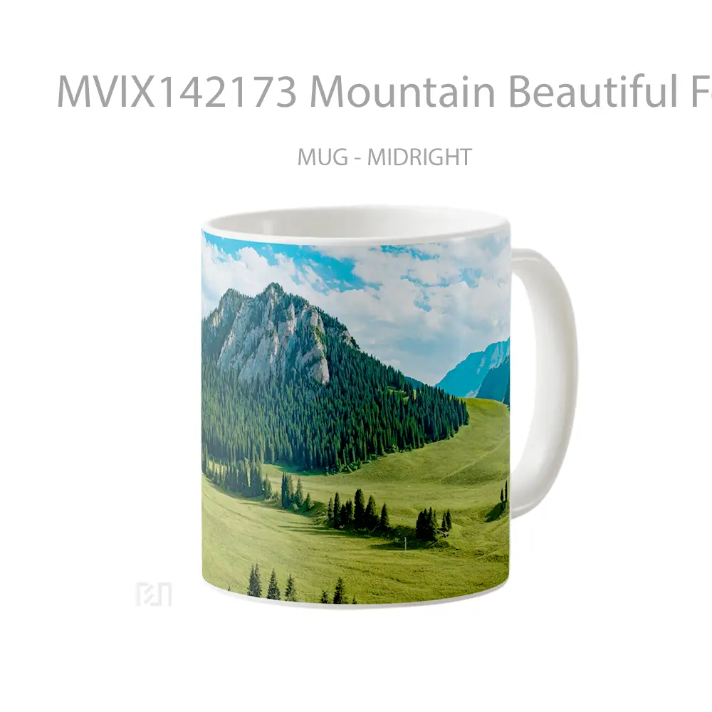 Mug Mountain Beautiful Forest Scenery Gelas Pemandangan Alam - All-side / Desain
