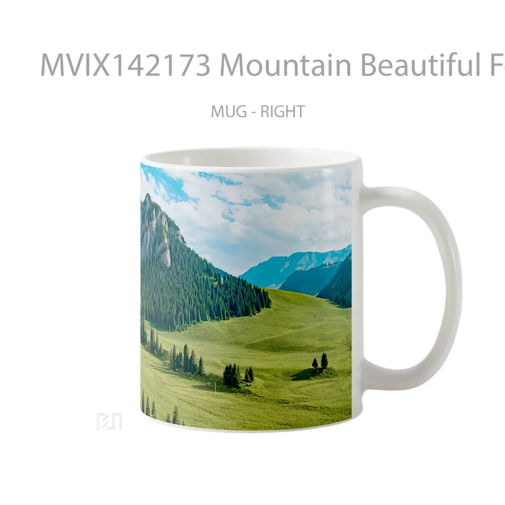 Mug Mountain Beautiful Forest Scenery Gelas Pemandangan Alam - All-side / Desain