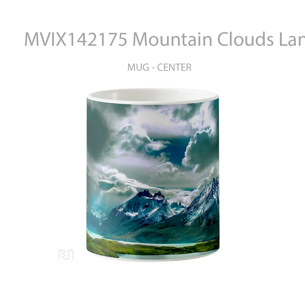 Mug Mountain Clouds Landscape Scenery Gelas Pemandangan Alam