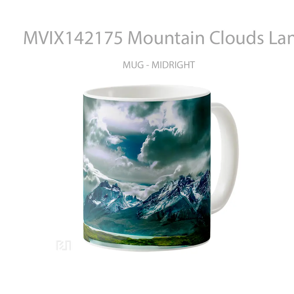 Mug Mountain Clouds Landscape Scenery Gelas Pemandangan Alam - All-side / Desain